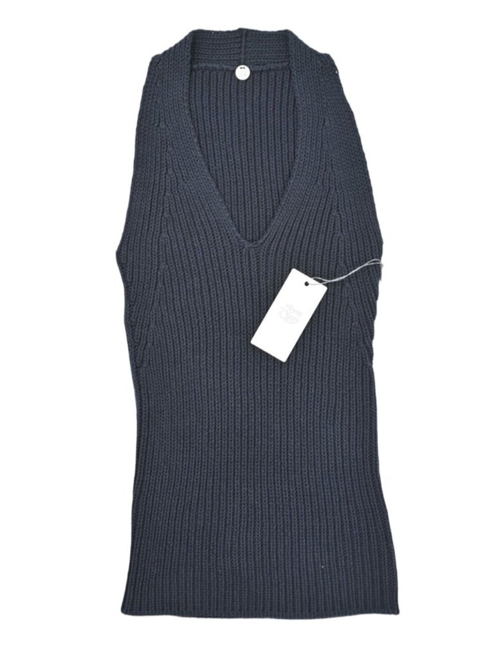 Margaret O'Leary Knit Halter Top in Navy
